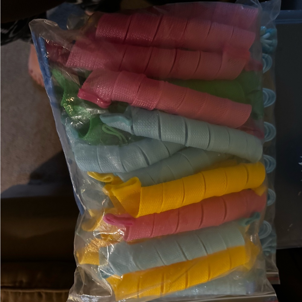 Vibrant Hair Curlers Set - Pink, Blue, Yellow, Green